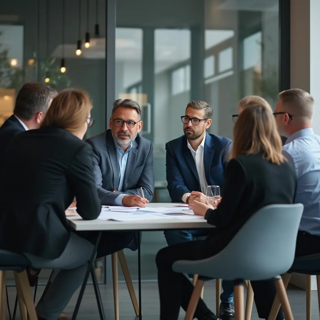 Equipo de consultores profesionales reunidos